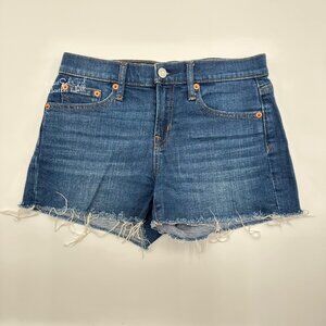 Gap High-Waisted Frayed Hem Denim Shorts Size 24